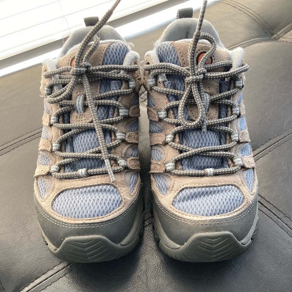 Blue/Grey Merrell brand women's hiking shoe